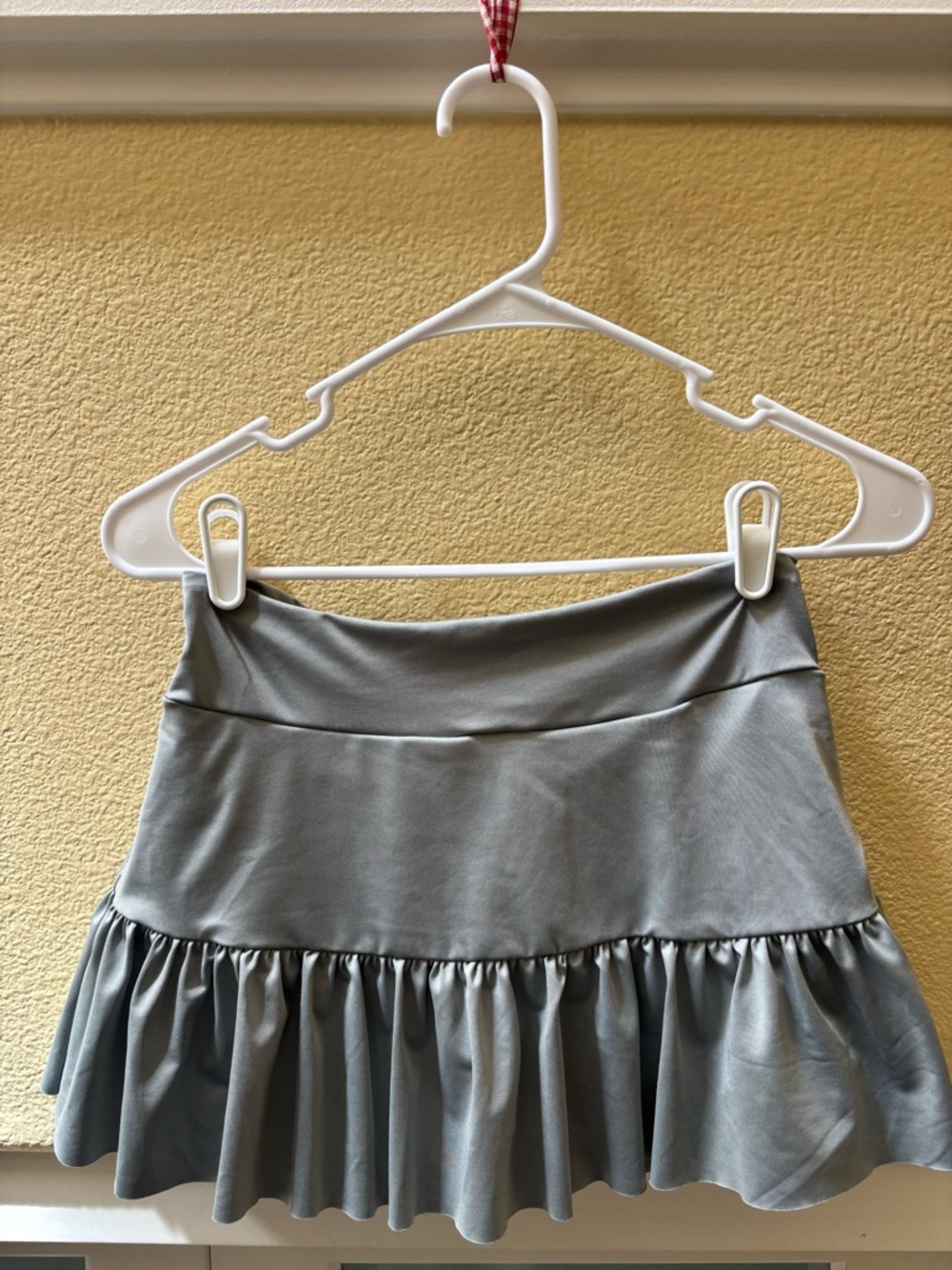 SHEIN Grey Ruffled Skater Mini Skirt